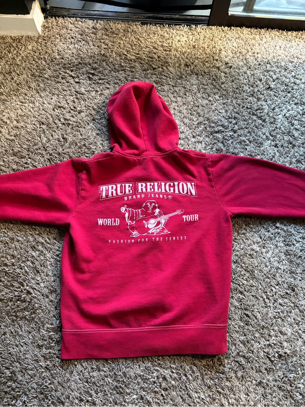 True Religion Red Hoodie - Logo Graphic Back